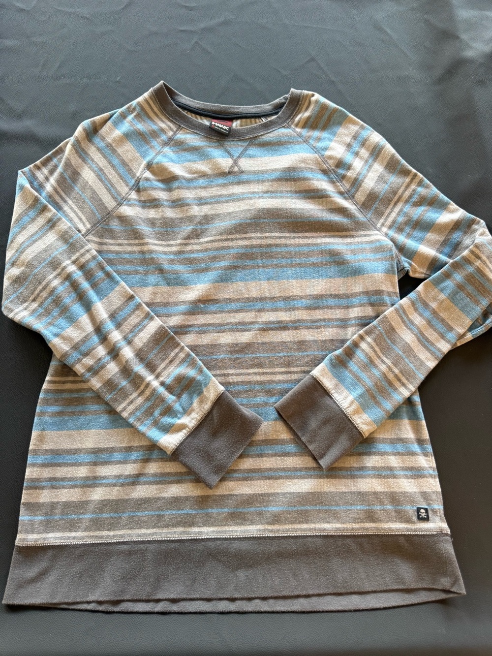 Tony Hawk Gray and Blue Striped Long Sleeve Shirt